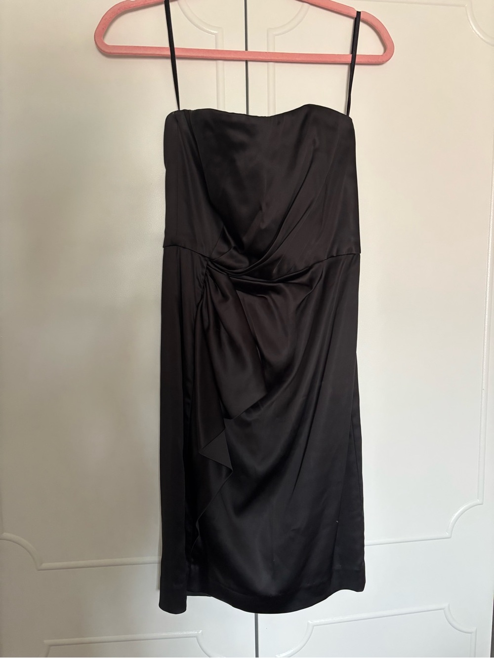 White House Black Market Black Strapless Satin Dress